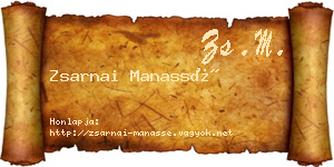 Zsarnai Manassé névjegykártya